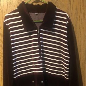 Sweater dress-velour style burgundy & white